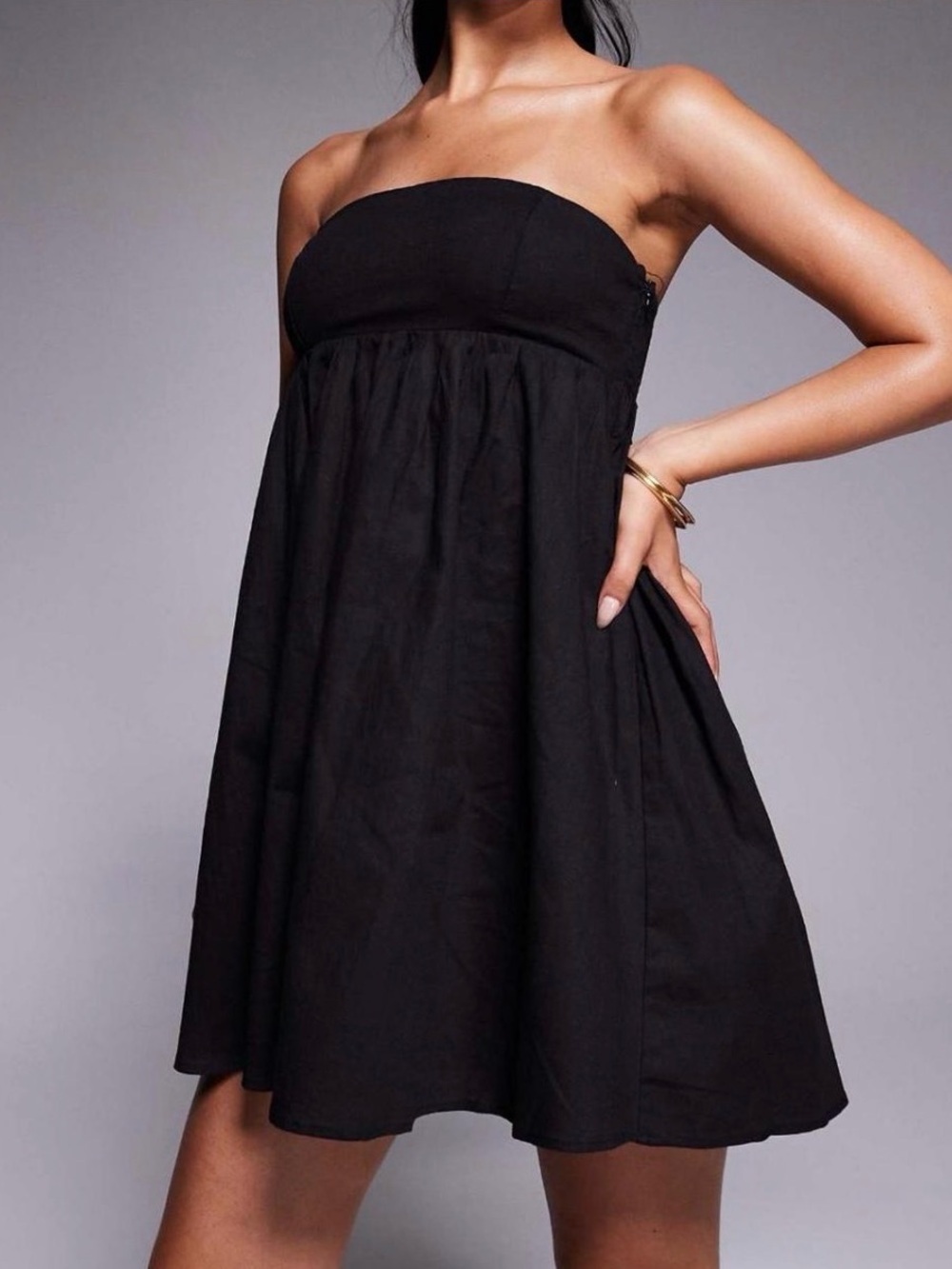 ❇️NWT❇️ Princess Polly Strapless Black 95% Cotton Blend Dress.